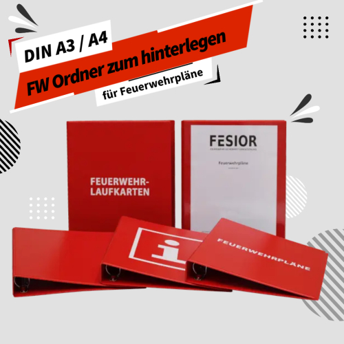 Ordner für Feuerwehrpläne DIN A3 DIN A4